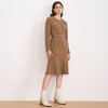 EITIE爱特爱优雅鱼尾收腰显瘦驼色呢子长袖连衣裙秋冬新款D2507923 商品缩略图3