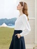 春季推荐2026→【自营】5329 100%棉花边领系带白色小衫衬衫-喜出 商品缩略图1