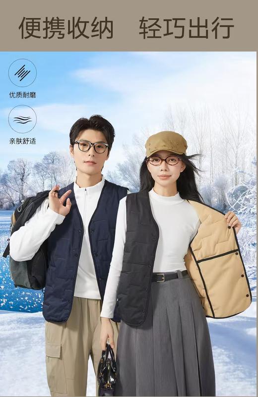 女王节抢购价-不支持退【自营】100%绵羊毛《雪中飞品牌》春秋冬三季可穿2580男女同款气绒羊毛马甲（3-7天发）-喜出 商品图5
