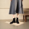 西村名物2025年冬季新款粗跟短筒绒面时尚切尔西靴T25DS49581 商品缩略图1