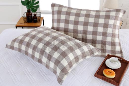 【多样屋专柜】多样屋全棉小格毛巾被/枕套-粉，灰，蓝3色任选150*200cm/200*230cm 商品图11