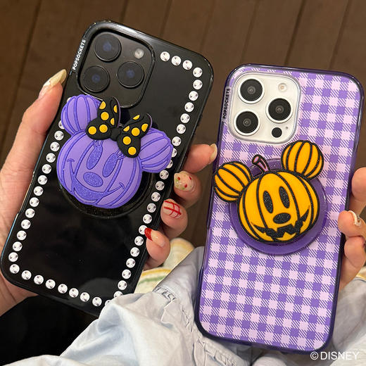 【米奇南瓜夜】派对南瓜米妮·MagSafe圆啪嗒 Disney联名系列 MAGSAFE磁吸手机气囊支架 Round圆啪嗒系列 紫色 夜光 万圣 商品图1