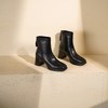 西村名物2025年冬季新款法式粗跟时装短靴舒适显瘦气质切尔西靴T25DS49591 商品缩略图6