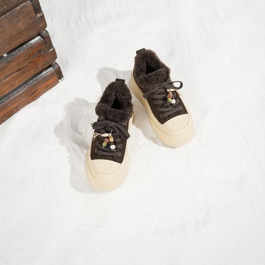 西村名物2025年冬季新款加绒高帮厚底防滑休闲鞋板鞋T25DS49421 商品图7