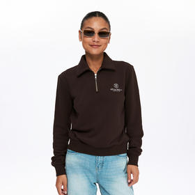 oneup半拉链翻领短款卫衣Polo