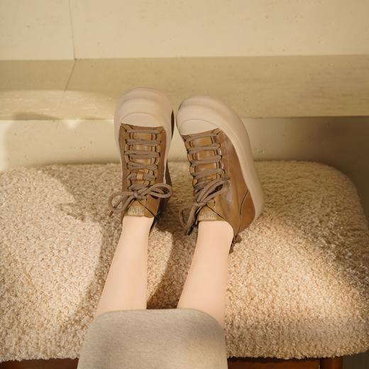 西村名物2025年冬季新款复古休闲短靴系带高帮马丁靴T25DS49611 商品图5