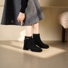 西村名物2025年冬季新款短筒粗跟气质瘦瘦靴切尔西靴T25DS49571 商品缩略图0