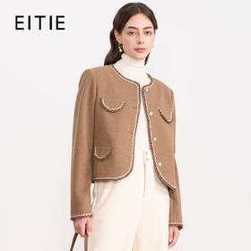 EITIE爱特爱复古高级感优雅气质小香风显瘦短外套秋冬新款D2503911