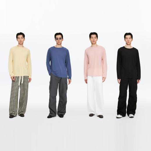 oneup天丝亚麻插肩长袖T恤（男女同款） 商品图4