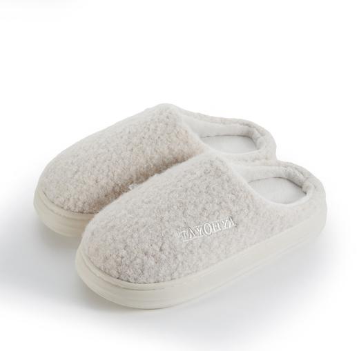 【多样屋专柜】多样屋棉云绒舒适拖/琉璃绿棉拖鞋女士秋冬家居室内厚底保暖情侣男士 商品图5