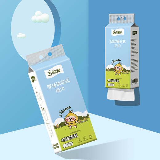 柚家壁挂抽取式纸巾320抽/提 4层 1提装40320-1 商品图1