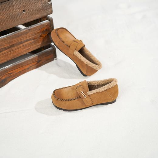 西村名物2025年冬季新款舒软平底加绒内里保暖全包勃肯鞋毛毛鞋豆豆鞋T25DM49091 商品图11