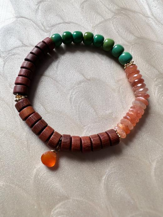 SpoiledBrat Jewelry 檀香木太阳石/粉晶/绿松石手串 商品图4