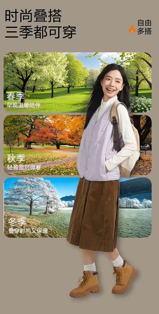 女王节抢购价-不支持退【自营】100%绵羊毛《雪中飞品牌》春秋冬三季可穿2580男女同款气绒羊毛马甲（3-7天发）-喜出 商品图8