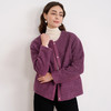 EITIE爱特爱时尚复古紫色单排扣短款宽松毛呢外套秋冬新款D2503915 商品缩略图2