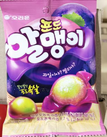 好丽友 剥皮果汁软糖 葡萄味67g오리온 마이구미 포도 알맹이67g 商品图0