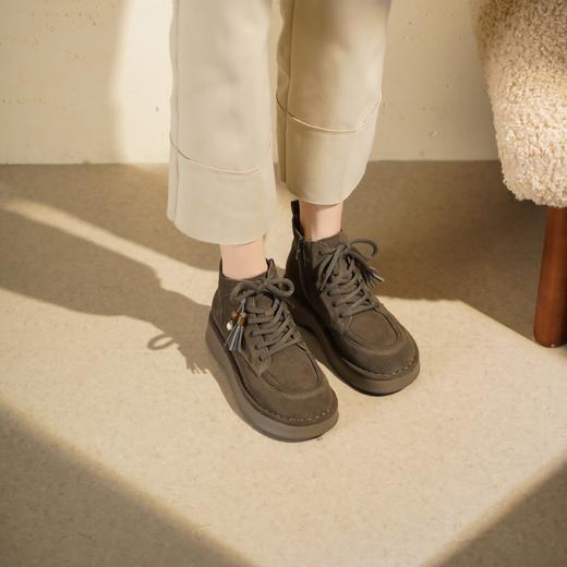 西村名物2025年秋冬新款串珠民族风马丁靴洋气小短靴袋鼠靴T25DS49311 商品图1