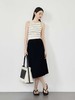 【秋新品】黑色简约斜纹后开叉卫裙半裙-喜出 商品缩略图0