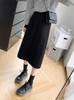 【秋新品】黑色简约斜纹后开叉卫裙半裙-喜出 商品缩略图1