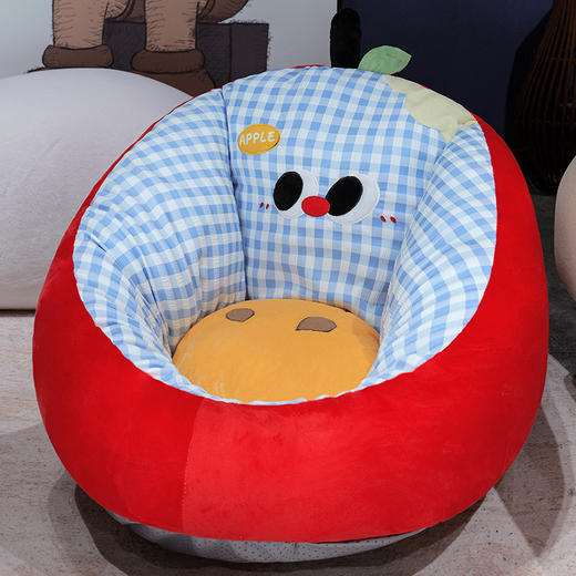 自然醒大眼苹果格子半包围蒲团坐垫QYL 商品图7