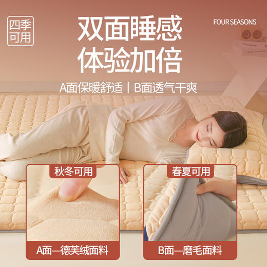 自然醒德芙绒记忆棉两用5厘米床垫垫子LN 商品图2