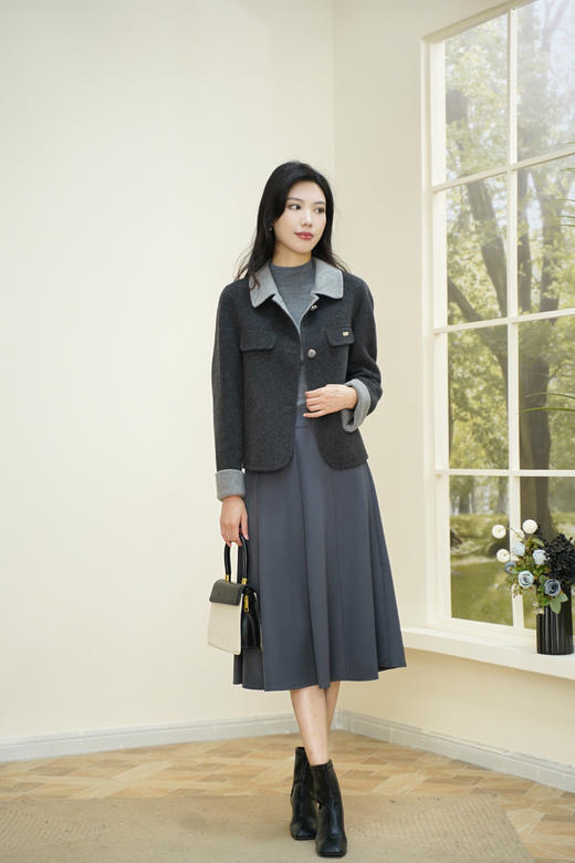 L1 臣禾【享瘦毛衫】100%精纺羊毛修身半高领打底衫套头针织衫 	JZ253091175 商品图7