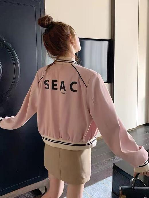 【秋新品】剪标款-粉色棒球休闲外套-喜出 商品图1