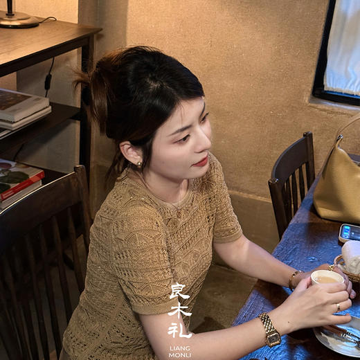 【现货】良木礼亚麻短袖毛衣（X8162） 商品图2