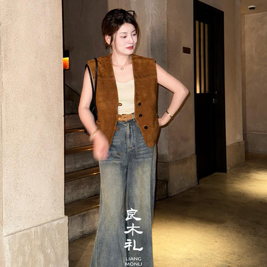 【特价不退不换】良木礼牛仔九分裤(腰带）（Q2592447） 商品图0