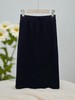 【秋新品】黑色简约斜纹后开叉卫裙半裙-喜出 商品缩略图3