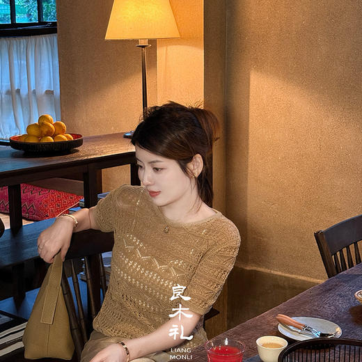 【现货】良木礼亚麻短袖毛衣（X8162） 商品图1