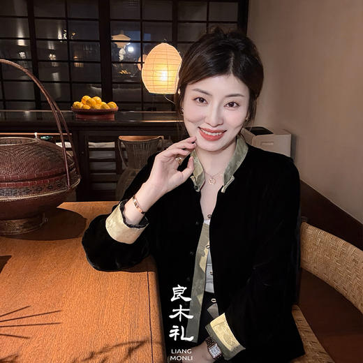 【不退不换】良木礼真丝丝绒外套（Q259131） 商品图3