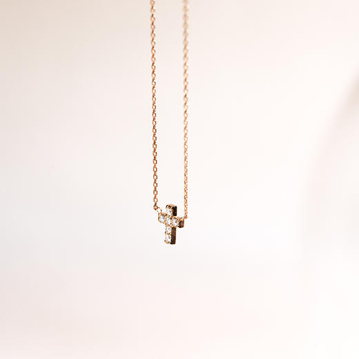订购6周到｜Vanrycke-Teresa-玫瑰金 镶钻十字架 项链［法国设计师］ 商品图8