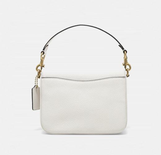 COACH蔻驰 Cassie 19 C扣翻盖 鹅卵石纹皮革 邮差包手提单肩斜挎包 小号 女款 白色 商品图2