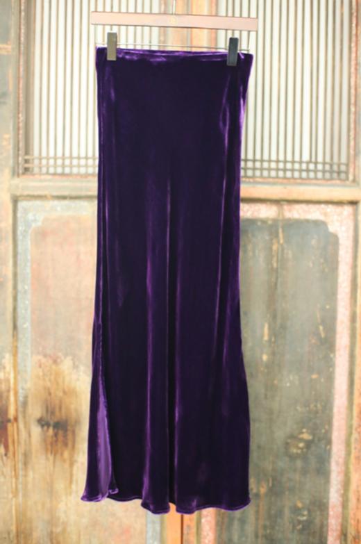 盛唐牡丹 | 凝夜紫真丝丝绒女半裙 商品图0