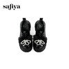 Safiya/索菲娅2025学院蝴蝶结粗跟厚底轻便增高百搭英伦小皮鞋SFD3112172 商品缩略图3