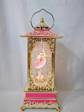 锦升鎏金款镂空大四方水晶灯八音盒9