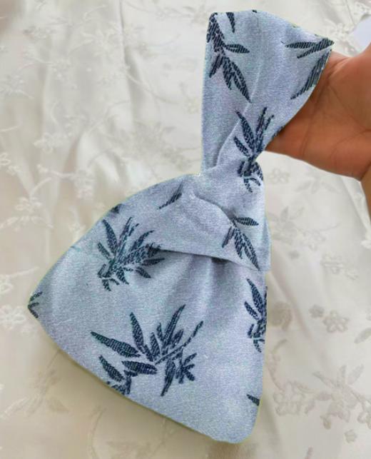 盛唐牡丹 | 竹叶纹真丝漳缎手拿包 商品图0