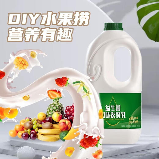 DH 君乐宝益生菌酸奶大桶装低温酸奶活性风味发酵乳原味大瓶益生菌桶 1080g 商品图5