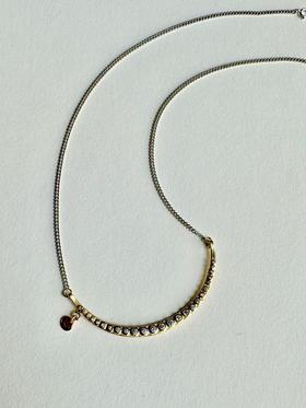 SpoiledBrat Jewelry月亮在微笑系列 | 银包金锆石项链