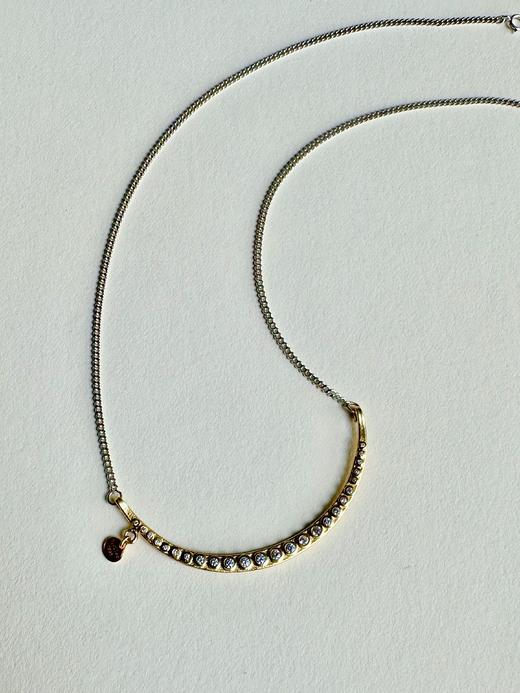 SpoiledBrat Jewelry月亮在微笑系列 | 银包金锆石项链 商品图0