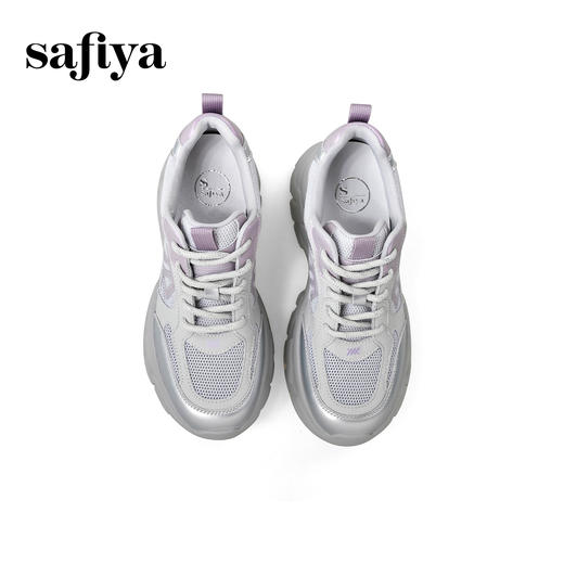 Safiya/索菲娅2025时尚百搭显脚小厚底增高网面透气休闲老爹鞋SFD3112421 商品图6