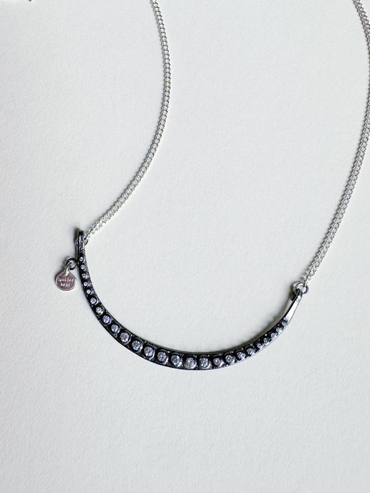 SpoiledBrat Jewelry月亮在微笑系列 | 纯银锆石项链 商品图0