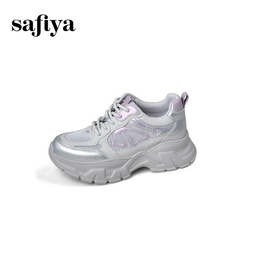 Safiya/索菲娅2025时尚百搭显脚小厚底增高网面透气休闲老爹鞋SFD3112421 商品图2