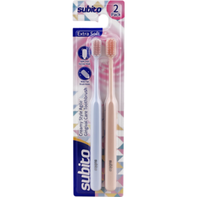 舒比拓奶油风灵动护龈牙刷2支