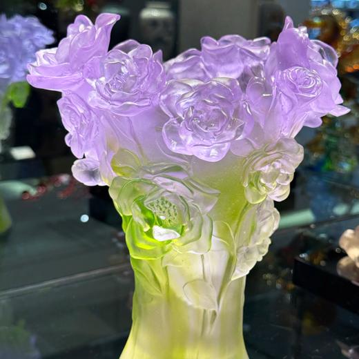 佛罗端斯山茶花水仙花小珊瑚琉璃花瓶 商品图1