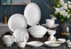 凡瑞斯白色依恋浮雕12人用50头骨瓷餐具【不支持补差，非质量问题不退不换】S 商品缩略图0