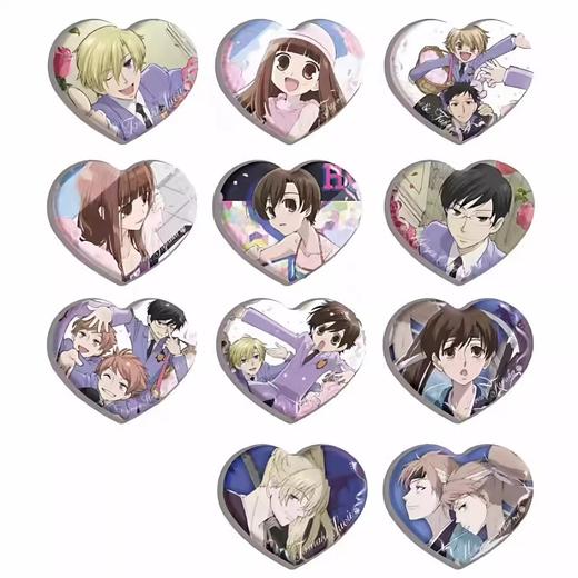 樱兰高校 男公关部 爱意指向 心形徽章 吧唧 11包/盒 国谷 商品图0