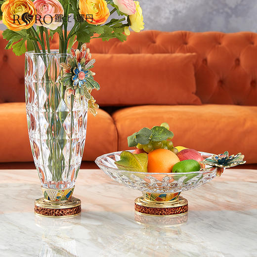 【样品清仓3折，仅1件无原包装，无货退款】罗比罗丹绽放珐琅彩工艺茶几家居饰品水果盘干果糖果盘【不支持补差，非质量问题不退不换】S 商品图2