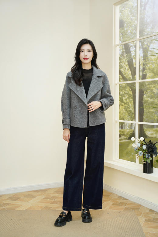 臣禾	西装领羊毛呢大衣 两粒扣短外套	JZ254080575 商品图6